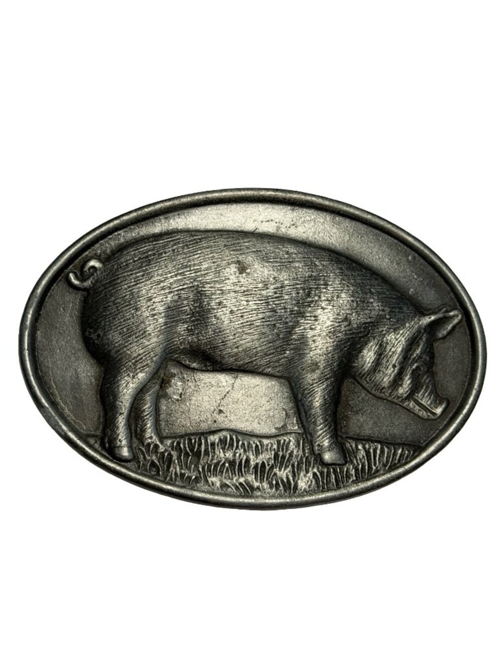 Vintage Wayne Feeds Pig Belt Buckle Limited Edition Allied Mills Farm 3.5”